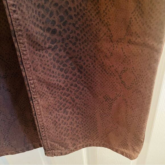 Zara Brown Animal Print Wide-Leg Jeans NWT!! - Picture 4 of 8